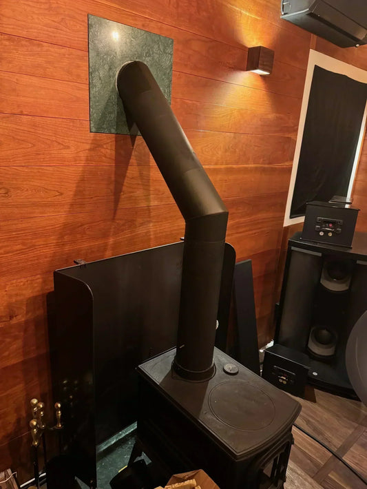 DIY薪ストーブ煙突施工例