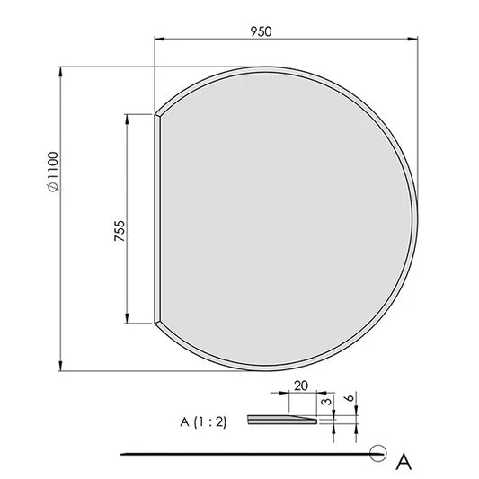 ガラス フロアプレート 円形