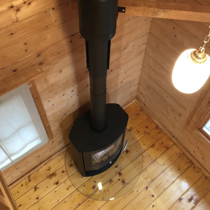 薪ストーブ炉台-ガラスフロアプレート円形