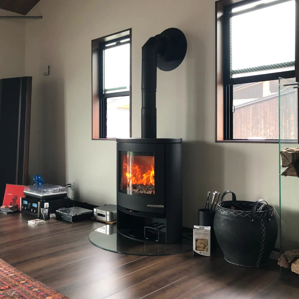 薪ストーブ炉台-ガラスフロアプレート円形