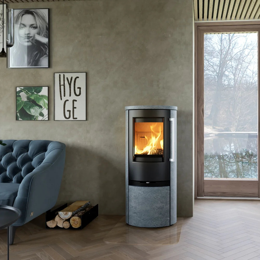 薪ストーブ炉台-ガラスフロアプレート曲線形