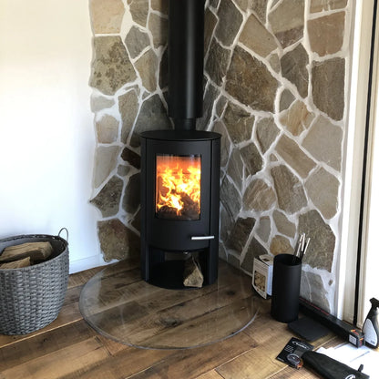 薪ストーブ炉台-ガラスフロアプレート水滴形