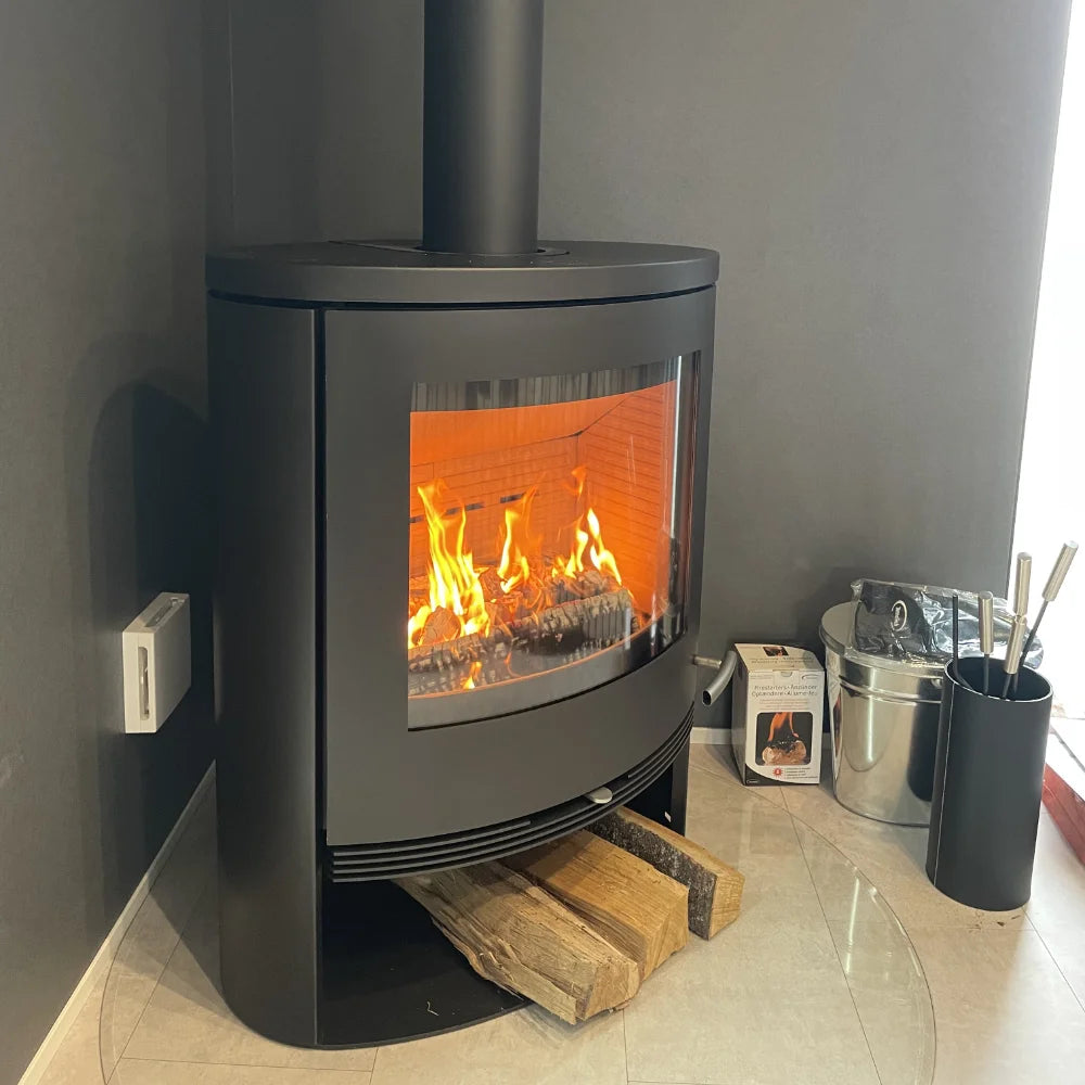 薪ストーブ炉台-ガラスフロアプレート水滴形