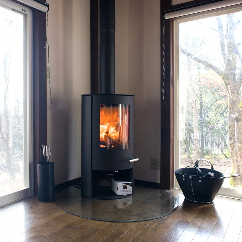 薪ストーブ炉台-ガラスフロアプレート水滴形