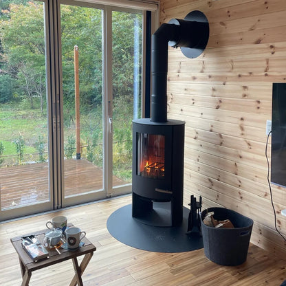 薪ストーブ炉台-スチールフロアプレート円形