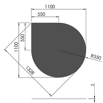 スチールフロアプレート 水滴形