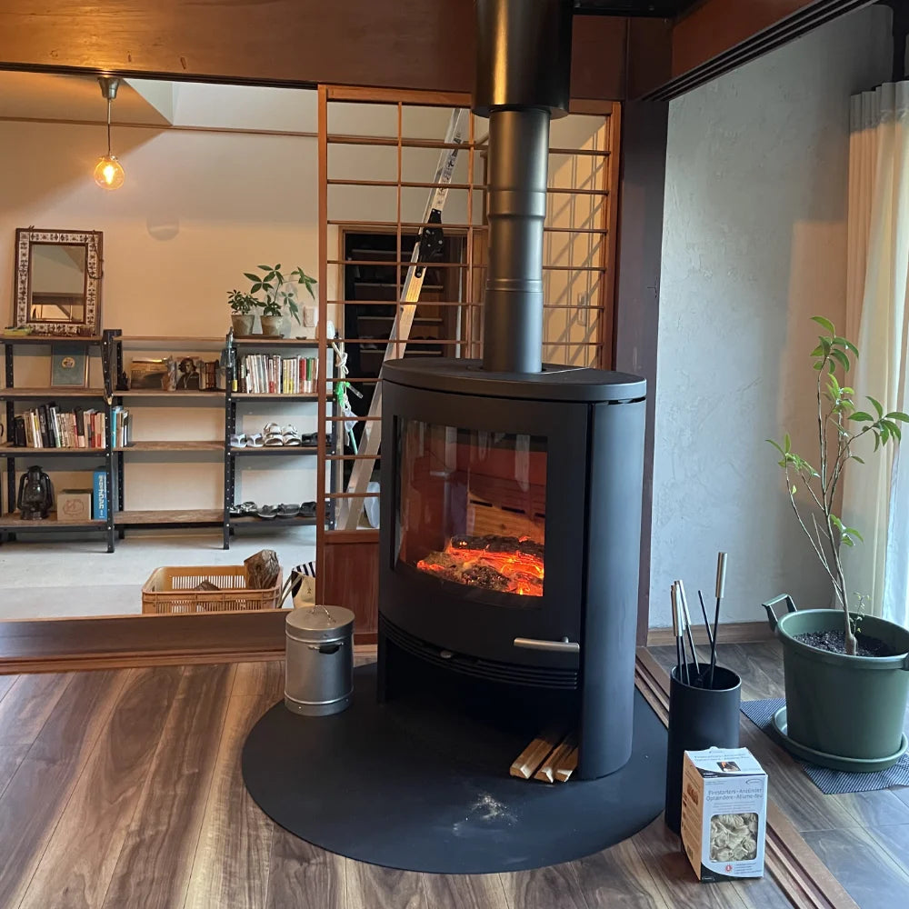 薪ストーブ炉台-スチールフロアプレート水滴形