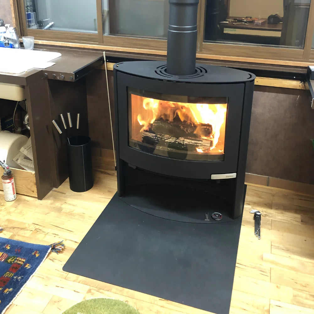 薪ストーブ炉台-スチールフロアプレート四角形