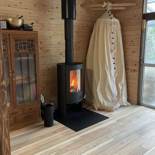 薪ストーブ炉台-スチールフロアプレート四角形