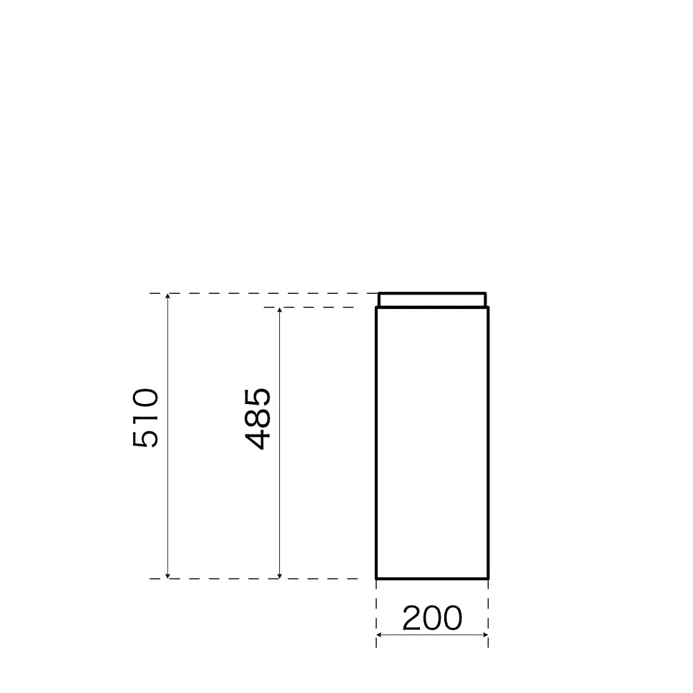 断熱二重煙突500mmの有効寸法485mm